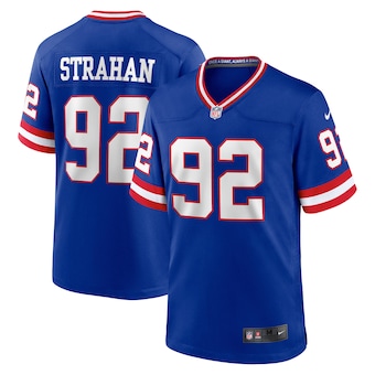 mens nike michael strahan royal new york giants classic reti